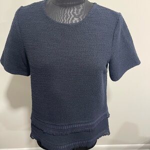 PRE-LOVED Banana Republic Dark Blue Textured Short Sleeve Top